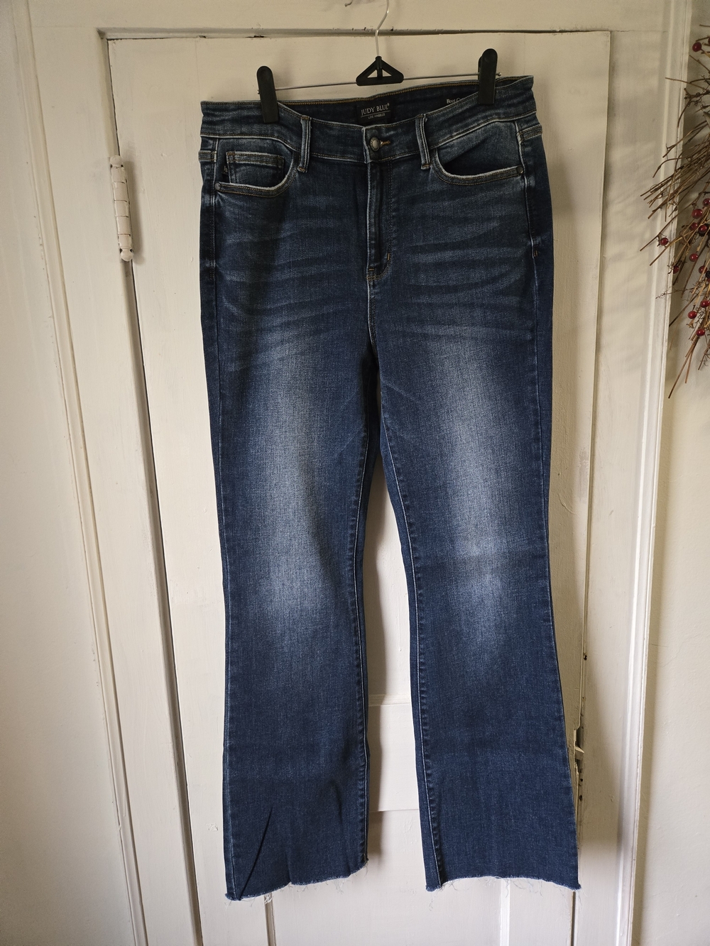 Judy Blue Dark Wash Bootcut Jeans 13/31 Raw Hem, Non-distressed JB82550DK